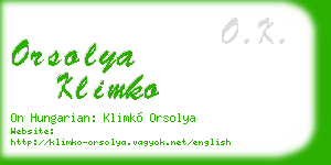 orsolya klimko business card